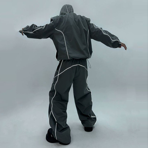 Manufacturer Custom Zipper Nylon <b>Jackets</b> and Nylon <b>Track</b> Pants Two Piece Set Jogging Suit Lightweight Windbreaker Tracksuit <b>Mens</b> - Product Image 2
