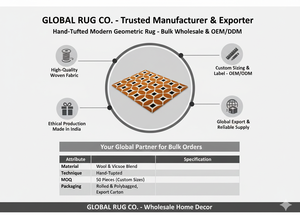 Alfombra Moderna de Lana Hecha a Mano con Diseño Geométrico, Patrón de Diamantes Naranja, Pelo Alto, para Sala de Estar, Dormitorio, Decoración del Hogar - Product Image 6