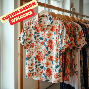 Button Printed Short Sleeve <b>Shirt</b> Casual Fashion Top with OEM ODM Customization - Product Image 4