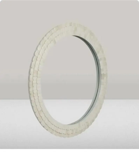 Handmade Round Bone Inlay Wall <b>Mirror</b> | <b>White</b> Bone Inlay Decorative <b>Mirror</b> | Luxury Vanity <b>Mirror</b> | Coastal Bedroom - Product Image 4