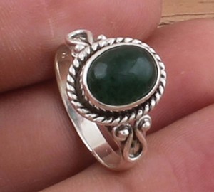 Wholesale Bulk Natural Green Jade Women's Classic 925 Sterling Silver Bezel Setting Wedding Party Gemstone <b>Finger</b> <b>Ring</b> Jewelry - Product Image 5
