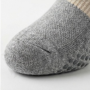 Crew <b>Socks</b> Gray Beige Solid Knitted Cotton Bamboo Fiber Breathable Daily Casual Adult Autumn Standard <b>Thickness</b> - Product Image 6