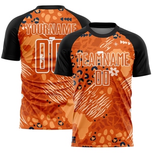 Vente en gros directe OMMIZ INDUSTRY, maillot de football personnalisé à motif africain orange-noir, sublimation - Product Image 1