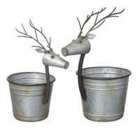 Pot de fleurs en laiton en forme de cerf, jardinière rustique en forme d'animal, panier suspendu décoratif pour la maison, le jardin et la décoration de Noël