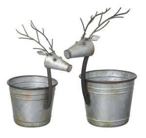 Maceta de Metal con Forma de Ciervo, Macetero Rústico con Diseño de Animal, Soporte Decorativo para Colgar en el Hogar, Jardín o Decoración Navideña - Product Image 3