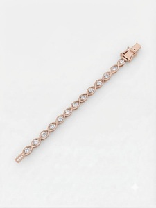 Bijoux de luxe, bracelet tennis en or jaune 14 carats, diamants ronds de 2 mm, 4,5 carats, couleur E, VVS2, diamants cultivés en laboratoire, cadeau de mariage - Product Image 3