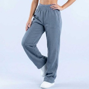 Pantalon de jogging décontracté à jambe large avec logo personnalisé, vente en gros, pour femme, longueur intégrale, couleur unie, respirant, écologique, en promotion - Product Image 6