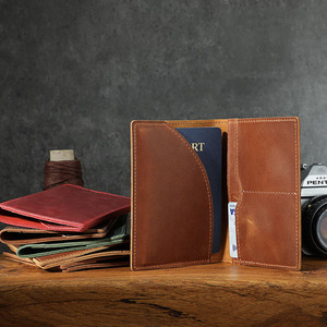 Handmade Genuine Leather <b>Passport</b> Wallets <b>Men</b> Travel Document <b>Holder</b> Protection Multiple Cards Custom Branding Wholesale rate - Product Image 2