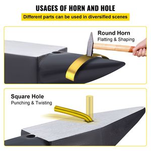 Incudine in Ghisa da 105 Libbre con Corno Singolo, Ampio Piano di Lavoro, Base Stabile, Alta Durezza, Robusta per Fabbroia - Product Image 4