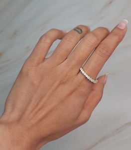 14KT Gold Plated 0.75 CT Lab Grown Band <b>Ring</b> Women | IGI Certified VS1 | Elegant Wedding Anniversary Stackable Bridal Jewelry - Product Image 4