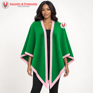 Alpha Kapa Sorority Cape Shawl Women <b>Poncho</b> <b>Wrap</b> Casual Embroidered Wool Shoulder Cape <b>Wrap</b> Greek Cloak Draped Shawl - Product Image 4