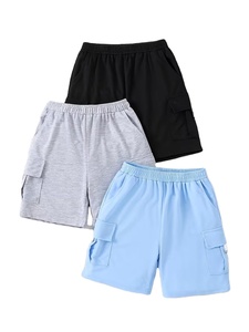 Set Boys Summer Sky Blue +Light Gray + Black +Three-Color Buckle Cotton Casual Joggers for Outdoor Hoodie Infant Fall Winter - Product Image 3