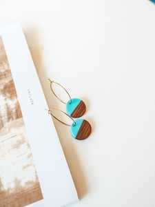 Pendientes de Resina y Madera Pulida Hechos a Mano, Coloridos, Ligeros, Joyería de Diseño Antiguo, Imitación, para Mujer - Product Image 2