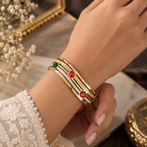 กำไลข้อมือชุบทองประดับหินหลากสี ป้องกันการหมอง ขายดีที่สุด เหมาะสำหรับใส่ทุกวัน งานเลี้ยง งานแต่งงาน ลดราคา - Product Image 2