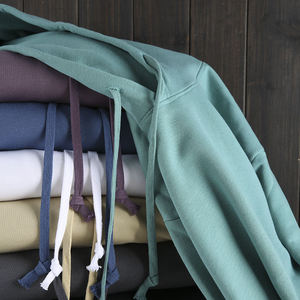 Fabricants de sweats à capuche unisexes écologiques en tricot avec logo personnalisé, échantillon gratuit, 100% coton, 330 g, anti-boulochage, respirant - Product Image 1