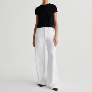 Womens Cropped Short Length Tshirt 180gsm O-neck Slim Fit Custom logo Screen Print Streetwear Knitted Women <b>Top</b> - Product Image 6