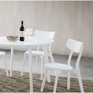 Tavolo da Pranzo Rotondo Bianco Contemporaneo Roma, Elegante Set per Sala da Pranzo - Product Image 5