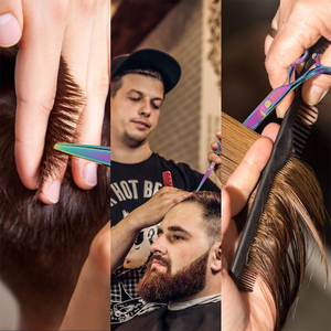 New Hair Cutting <b>Scissors</b> & Thinning <b>Scissors</b> Salon Barber <b>Scissors</b> Kit Stainless for Layering Sharp Blade Tip Salon - Product Image 6