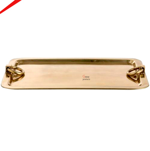 Hot Selling New Design Aluminum Leaf Shape Handle Modern Style Serving Tray Small Serving Tray & <b>Platters</b> for Hotel - Product Image 4