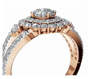 แหวนดีไซน์ทรงรัศมีหลายชั้น น้ำหนักรวม 1,465 กะรัต ประกอบด้วยเพชรเลี้ยงในห้องปฏิบัติการ 64 เม็ด แหวนทอง 9, 14, 18 กะรัต เครื่องประดับหรูหรา - Product Image 4