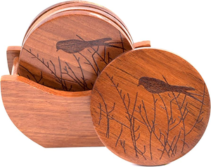 Posavasos de Madera Personalizados con Logotipo, Posavasos de Madera Natural al por Mayor, Tapetes para Tazas - Product Image 4