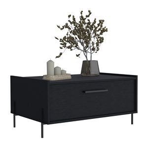 Black 15.6\" H <b>Coffee</b> <b>Table</b> with 1 Shelf and 4 <b>Legs</b> - Product Image 3