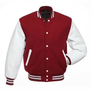 Veste bomber en cuir personnalisée avec logo brodé, veste de baseball, veste varsity pour homme, veste d'hiver - Product Image 1