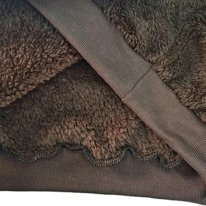 Sweat à capuche surdimensionné personnalisé avec logo brodé sur le devant, en molleton Sherpa uni, coton/polyester, épais, pour l'hiver - Product Image 6