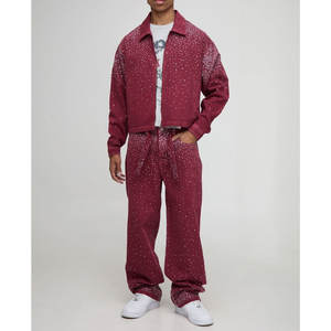 Chaqueta de Mezclilla con Pedrería para Hombre, con Capucha Desmontable, Estilo Casual Urbano, Abrigo de Jean, Venta al por Mayor OEM - Product Image 4