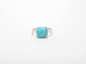925 Sterling <b>Silver</b> Oval Amazonite Gemstone <b>Ring</b> Natural Blue Stone Cabochon <b>Statement</b> <b>Ring</b> Fine Jewelry - Product Image 3
