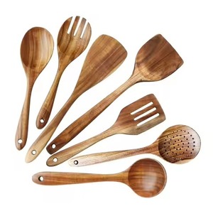 Cuillère de service en bois naturel, ustensile de cuisine en bois naturel, outil de cuisson, de mélange et de service, outil de cuisine robuste - Product Image 6