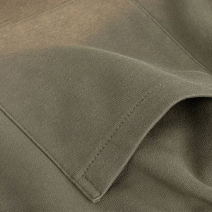 Pantalones anchos de punto con cintura elástica y lavado ácido para mujer, color verde oliva sólido, largo completo, con bolsillos de parche, antipilling y transpirables - Product Image 6