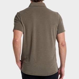 Polo à manches courtes pour homme en mélange de coton tricoté respirant, anti-plis, avec imprimé brodé, idéal pour le quotidien - Product Image 5