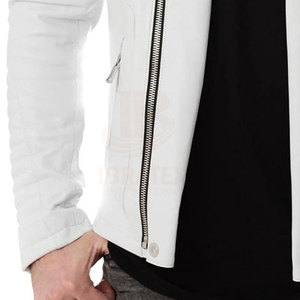 IBRATEX Factory Direct Sale New Arrival Solid <b>Casual</b> Breathable Eco-Friendly Long Sleeves <b>Men</b> Leather <b>Jacket</b> Open Front - Product Image 5