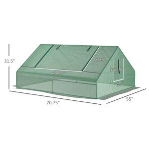 Mini serre avec fenêtres et porte à fermeture éclair, petit abri de jardin pour la plantation, jardinière extérieure, serre chaude pour plantes - Product Image 4