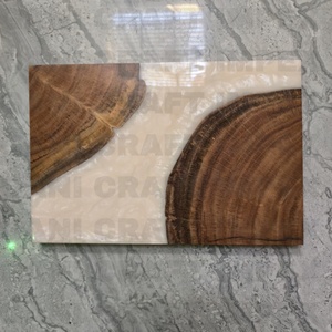 Modern <b>Epoxy</b> <b>Resin</b> Cutting Board Handmade Acacia Wood Serving Tray for Kitchen and Dining - Product Image 1