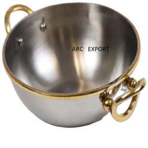 Cuenco para servir de acero inoxidable de la mejor calidad, decoración de mesa, cuenco para comida con mango colgante dorado, vajilla, cuencos para servir alimentos - Product Image 1