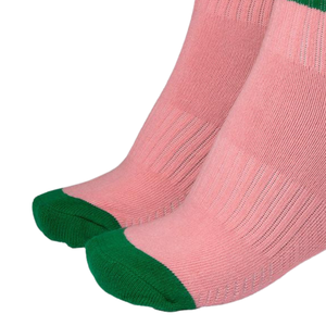Calcetines Tobilleros AKA Rosa con Verde, Mezcla de Algodón Premium, Acolchados, Transpirables, Casuales, Deportivos, para Uso Diario - Product Image 3