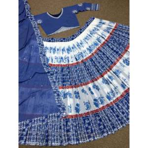 Lehenga choli ชุดอินเดียแบบดั้งเดิมของผู้หญิงพิมพ์ลายดิจิตอลแฟนซี - Product Image 3