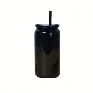 Vaso de Plástico Transparente Personalizado de 16 oz, Tipo Lata de Cerveza o Refresco, con Tapa y Pajita - Product Image 1