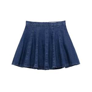 Mini-jupe en jean taille haute pour femme avec boutons, style OEM, haute qualité, vente en gros, personnalisable, 100 % cuir de vachette - Product Image 1