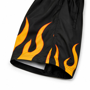Custom Sublimated Flame Print Football Shorts Quick Dry Breathable Anti-Bacterial 220 GSM Polyester Elastic Waist Sports - Product Image 6