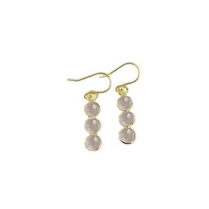 Pendientes colgantes de cuarzo rosa natural facetado hechos a mano – Pendientes largos para mujer – Joyería de piedras preciosas rosas - Product Image 1