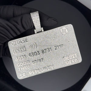 เครื่องประดับฮิปฮอปจี้บัตรเครดิตเงินแท้925จี้บัตรวีซ่าแร็ปเปอร์เย็น - Product Image 2