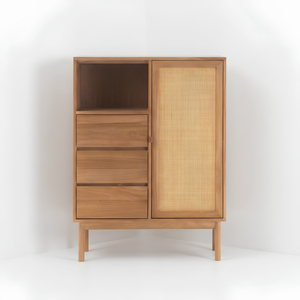 Meuble de rangement en teck et rotin pour projets hôteliers, complexes hôteliers et villas – Mobilier en bois naturel pour l'aménagement intérieur commercial - Product Image 4