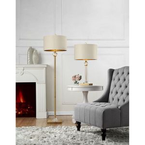 Lampada da Terra Perspicio con Colonna in Cristallo Solido Dorato da 63,25 Pollici - Product Image 4