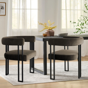 เก้าอี้รับประทานอาหารกำมะหยี่ OEM รุ่น MD07 ขนาด 28 นิ้ว สูง x 23.5 นิ้ว กว้าง x 18.5 นิ้ว ลึก สำหรับห้องรับประทานอาหาร สไตล์ร่วมสมัย - Product Image 6