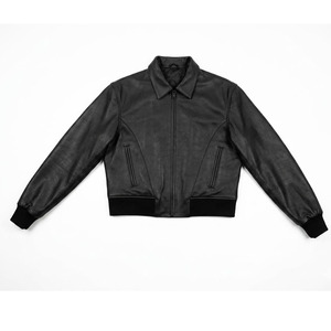 Blouson Bomber Homme en Cuir de Vachette Véritable OEM Personnalisé, Noir Classique, Grain Complet, Vêtement d'extérieur Décontracté, Blouson Moto Biker - Product Image 2