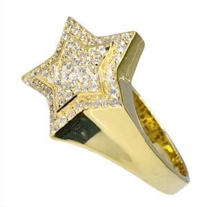 <b>Mens</b> Iced Out Moissanite Star Shape Cluster Hip Hop Pave Pinky <b>Ring</b> 925 Sterling <b>Silver</b> Wedding Engagement or Anniversary Gift - Product Image 3