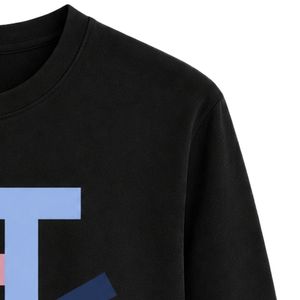 <b>Black</b> JJ Logo Embroidered <b>Long</b> Sleeve Shirt Crew Neck Casual <b>Top</b> with Ribbed Cuffs and Hem for Custom Club Apparel and Everyday - Product Image 5